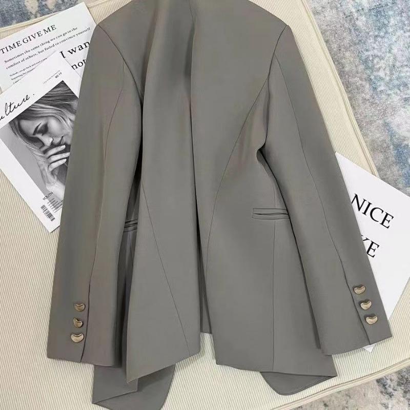 Women S Loose Fit Casual Brown Blazer For Spring Autumn Slimming Elegant Small Size