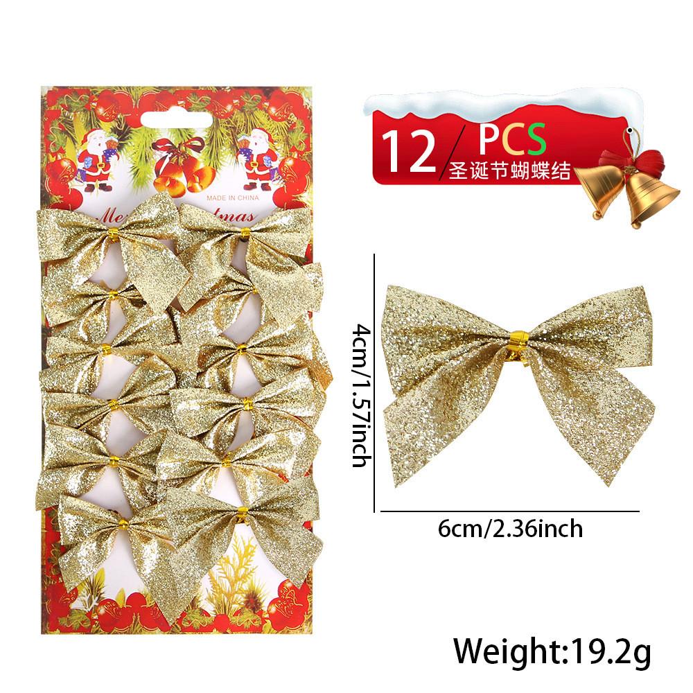 

Lovely Mini Christmas Bows Set Featuring 12 Charming Pink Gold And White Fabric Accents For Decorations Gold Bow