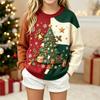 Boys Girls Christmas Sweatshirt - Print Long Sleeve Neck Casual Pullover for Fall Winter