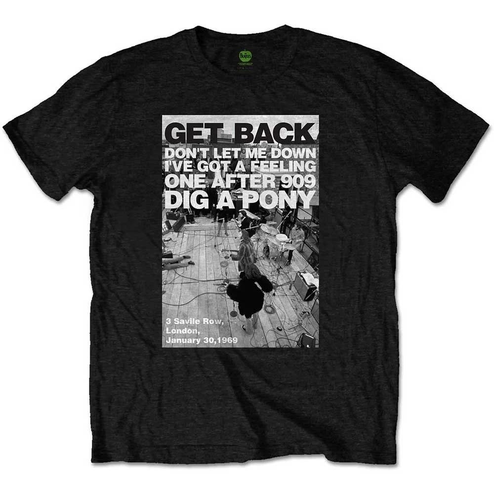 The Beatles Rooftop Shot Black Official Men s T-Shirt Men s 4XL