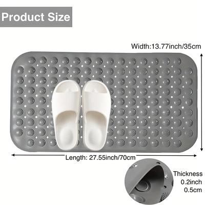1 Stück rutschfeste Duschmatte aus PVC mit Saugnäpfen & Abflusslöchern, 35*70cm/13.7*27.5Zoll Badematte Wannenmatte, Badezimmerzubehör