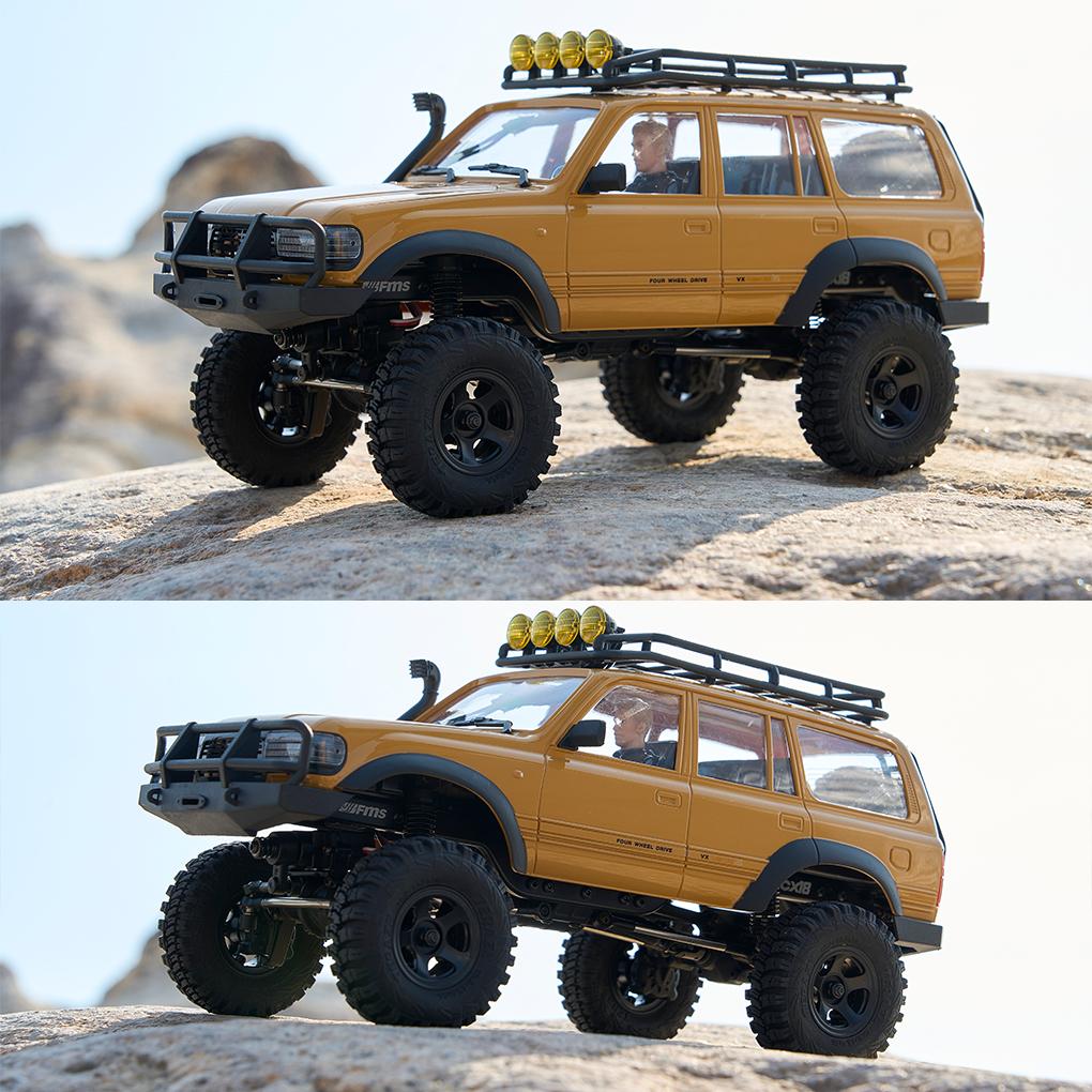 

1/18 FCX18 LC80 RTR Радіокерована машина FmsRC LC80 Land Cruiser 2.4 ГГц 4WD Позашляховик Повний привід RC Машина для скелелазіння Модель автомобіля жовтий