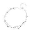 S925 Silver Double-Layer Star Frosted Bead Bracelet for Women - Simple Jewelry Gift for Christmas or Valentine's Day