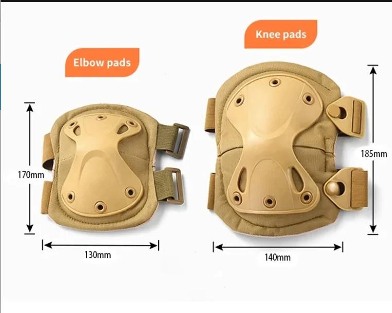 Camouflage Tactical Knee Pad Elbow CS Military Protector Army Airsoft Outdoor Sport Hunting Elbowpad Safety Gear Protective Pads