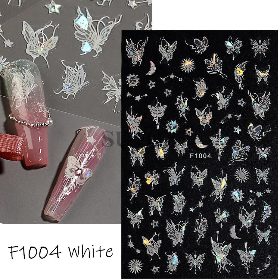 "Fantasy Aurora Butterfly Nail Art Stickers: Gentle Fairy Shell Collection"