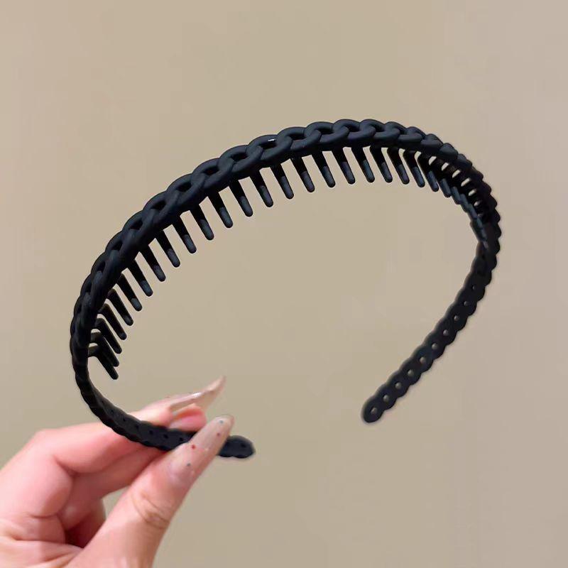 

Простая флокированная повязка для волос, женская осенне-зимняя бархатная повязка на голову с шампунем, зубчатые противоскользящие заколки для волос, головной убор Size fits all