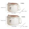 304 Stainless Steel Ramen Bowl Set Foldable Cutlery Included Lunch Box with Lid For Small Space Dormitories