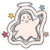 Oversized T Shirt Black Cute Ghost With Halo And Stars Print Casual Wear For Women Summer Streetwear Fashion Top