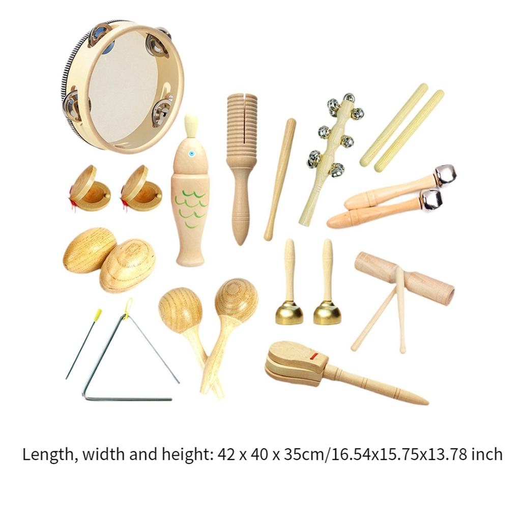 Wooden Musical Instruments Set for Toddlers, Percussion Toys for Kids Birthday Celebration