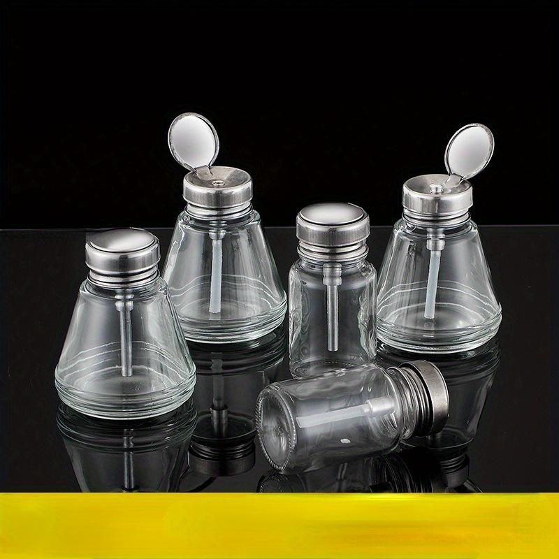 Glass Alcohol Bottle Press Type Alcohol Bottle Nail Art Tool Nail Washing Water Bottle Plate Washing Water Pressure Bottle