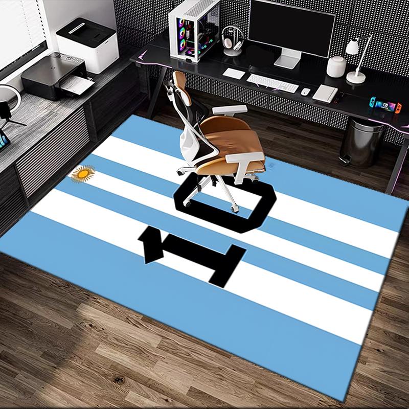 1pc Football Star Messi Rug, Comfortable Printed Home Area Carpet, Cozy Office Chair Rug