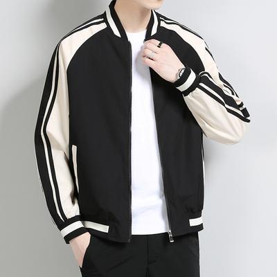 Gestreifte Jacke Herren Baseballkragen Herbst und Winter Herren Koreanischer Stil Slim Jung Vielfalt Outdoor Lässig Vielfalt Übermantel