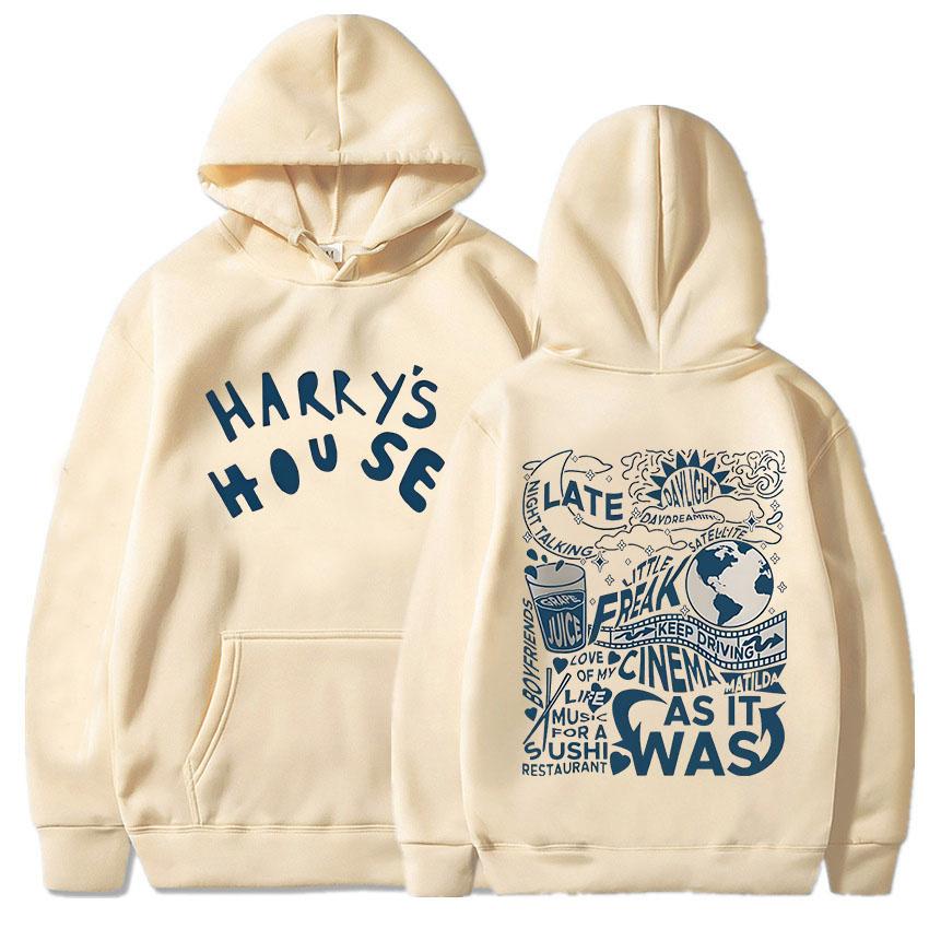 Harry's House Hettegensere for Høst/Vinter Vintage Grunge Fleece Genser med Hette Komfortable Klær Moletom Gotisk Hettegenser