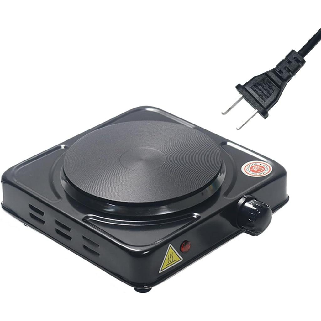 Electric Stove Top Burner,1000w Iron Single Burner,5 Temp Settings Portable Electric Hot Plate w/Indicator Lights and Easy to Clean,Cooking Stove