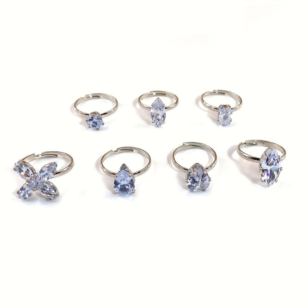 Sparkling Rhinestone Heart-shaped Water Drop Flower Shaped Foot Ring Charming Women's Summer Beach Party Vacation Foot Zircon