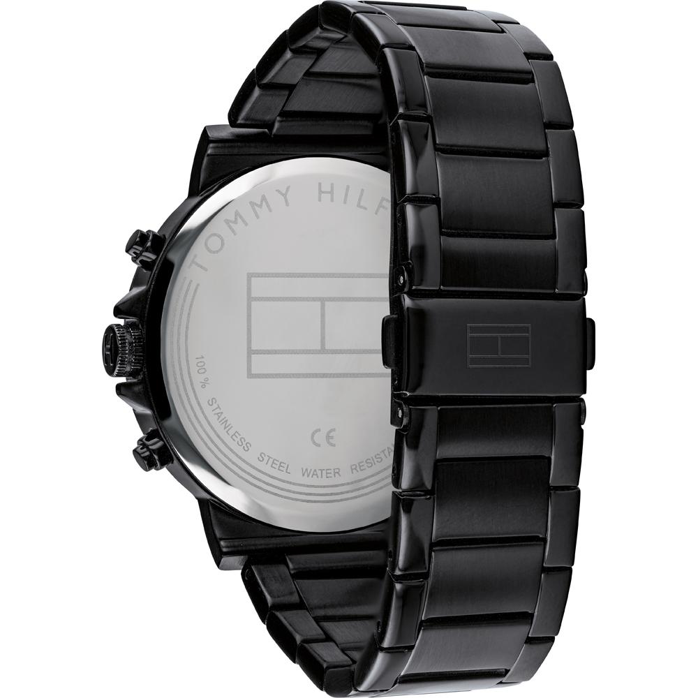 Tommy Hilfiger 1710383 Herrenuhr schwarzes Armband schwarzes Zifferblatt 44mm + Box