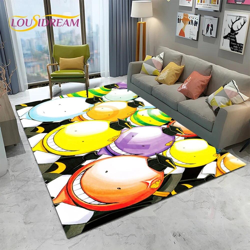 Cartoon Assassination Classroom Anime Carpet Rug for Home Living Room Bedroom Sofa Doormat Decor,kid Area Rug Non-slip Floor Mat
