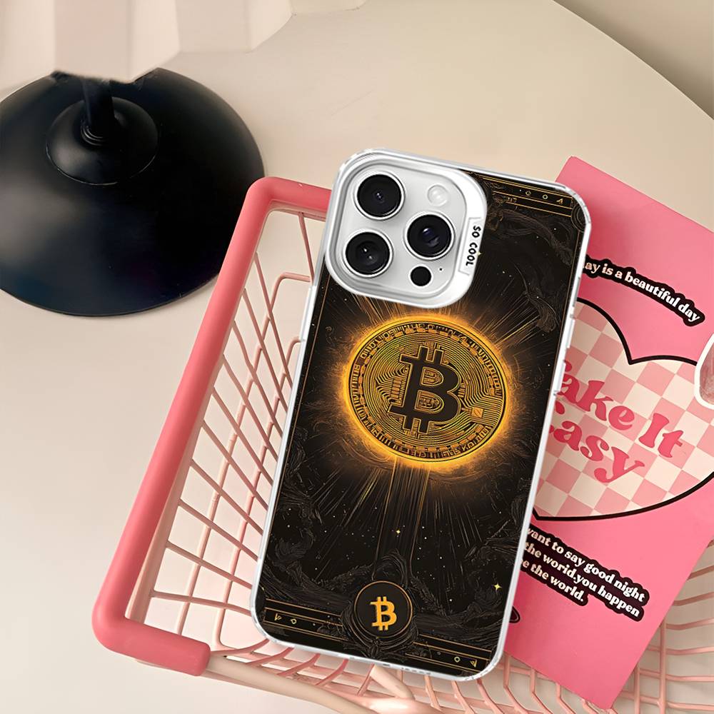 B-Bitcoin Phone Case Color Silver Shell For LPhone 17 16 16e 15 14 13 12 11 Pro Max Plus