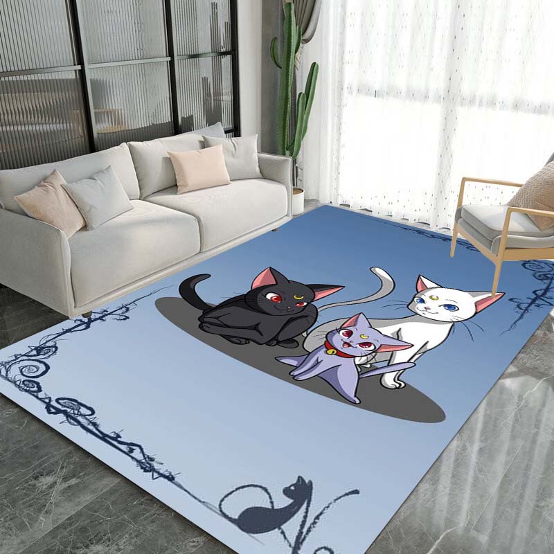 Schöne Kriegerin Sailor Moon 3D Teppich, Geeignet für Wohnzimmer, Schlafzimmer und andere Heimdekoration, Rutschfeste Fußmatte und Geschenkwahl.