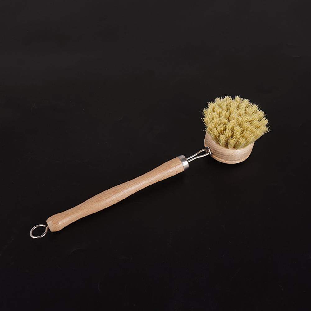 Dish Cleaning Brush Long Handle Pan Brush Solid Dish Scrubber Brush Wear-resistant