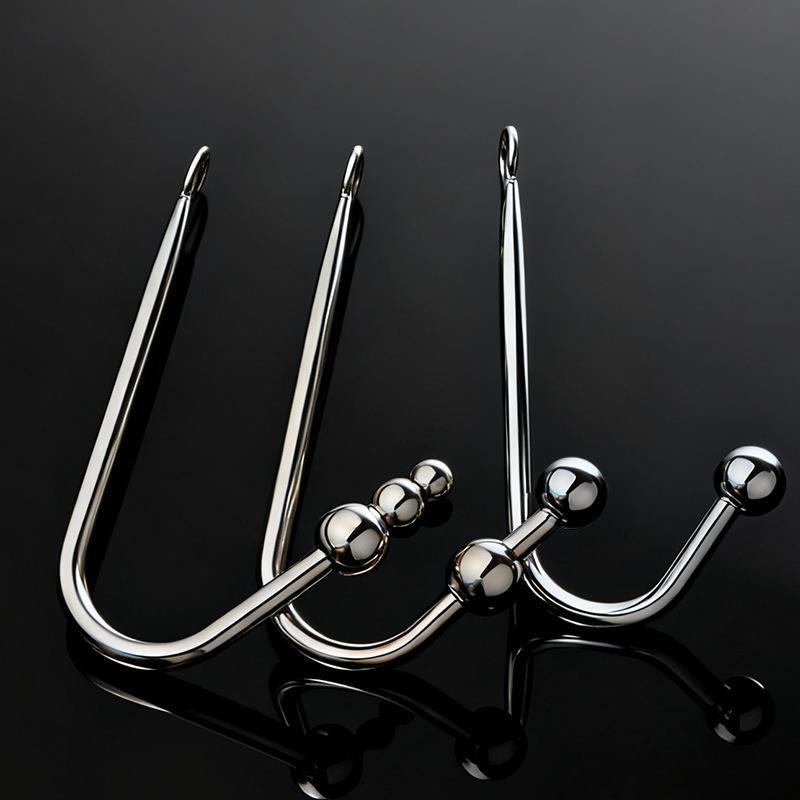 Stainless Steel Anal Hook With Anal Beads Hole Anal Hook Metal Butt Plug Anal Sex Toys Adult Product No Vibrator For Men Gay