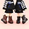 ISHR Obitsu 11 OB11 Doll Body Shoes Boots Motorcycle Boots with Strap and Chain 3 Colors Black