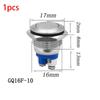 16mm Screw Foot Waterproof Metal Push Button Switch Self-reset Power Switch