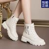 Korean Version of Thick Heel Foreign Style Martin Boots Women's 2025 Autumn and Winter Super Soft Winter Velvet British Style Short Boots Women's Vers