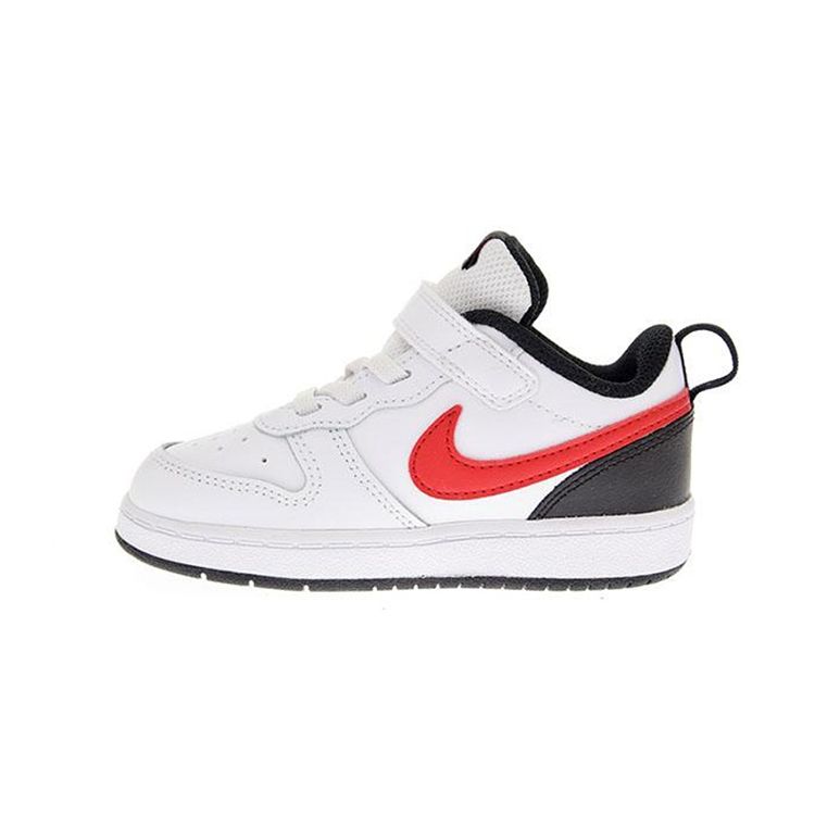 Nike Court Borough Low 2 TD White University Red Baby Sneakers Black BQ5453-110