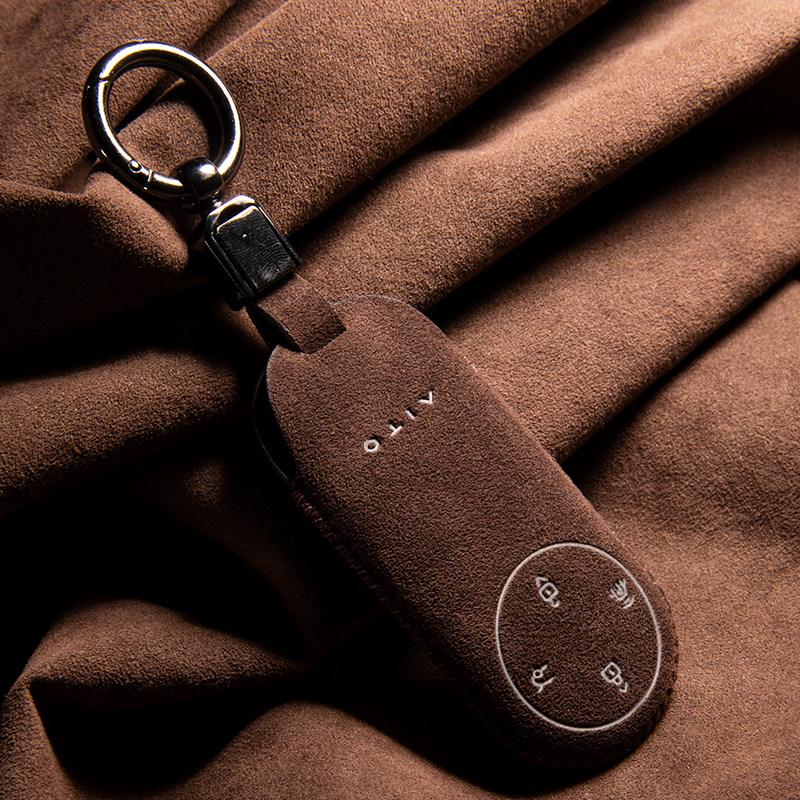 For Aito M8 M9 M7 Key Case High-grade Suede Cover Ultra/Max Version Shell Buckle Keychain Interior Decor Accessories