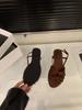 Niche French bow sandals fairy shoes 2025 summer with skirt temperament vacation satin roman shoes