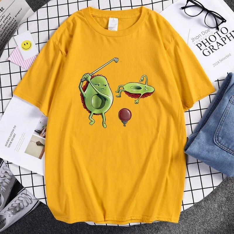 Funny Avocado Fashion T-Shirts Unisex Harajuku Breathable Casua