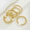 6Pcs/Set Fashion Gold Color CCB Bead Bracelets Vintage Imitate Geometric Bracelet For Women Daily Wear Jewelry