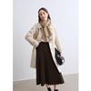 Betu Women's Winter Knitted Pleated Midi Skirt 2410T77