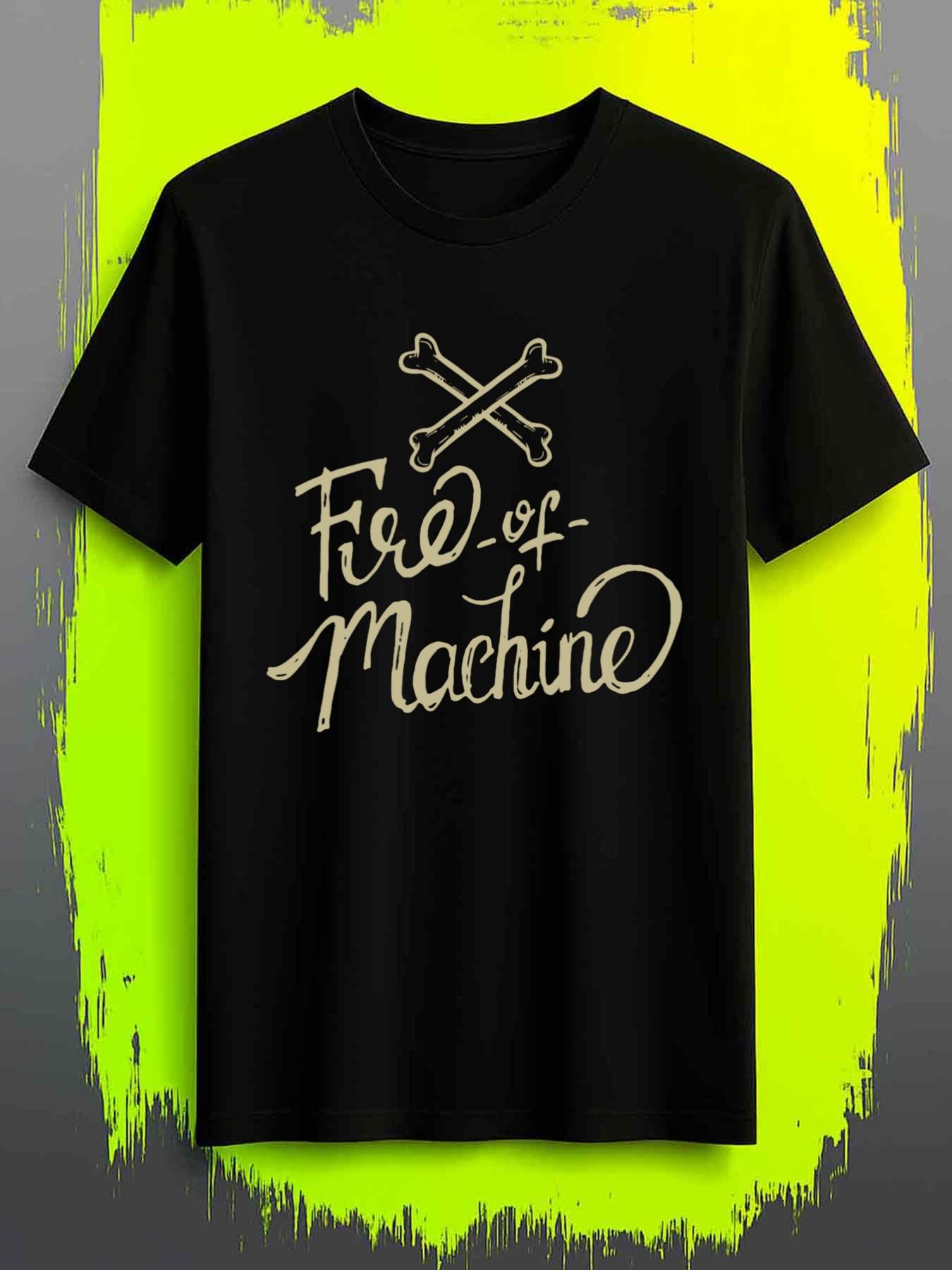 Men s T-Shirt Y2K Fire of Machine Black 4XL