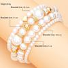 4 Pcs Elegant Boho Heart Charm Beads Bracelet Set Fashion Faux Pearl Layered Bracelets for Women Daily Wear Jewelry Gifts 2026