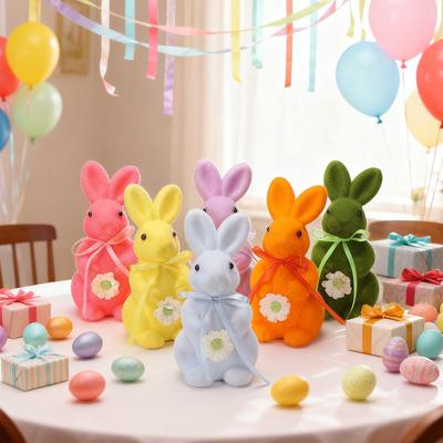Flocking Easter Bunny Ornament - Toys And Festive Decor, Ideal As Children's Gift Or Home Decoration To Create Holiday