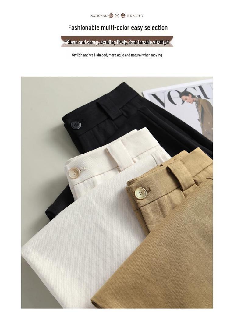 2026 Spring Women's Tencel Wool High-Waisted Wide-Leg Pants - Casual Loose Drapey Slimming Floor-Length Trousers