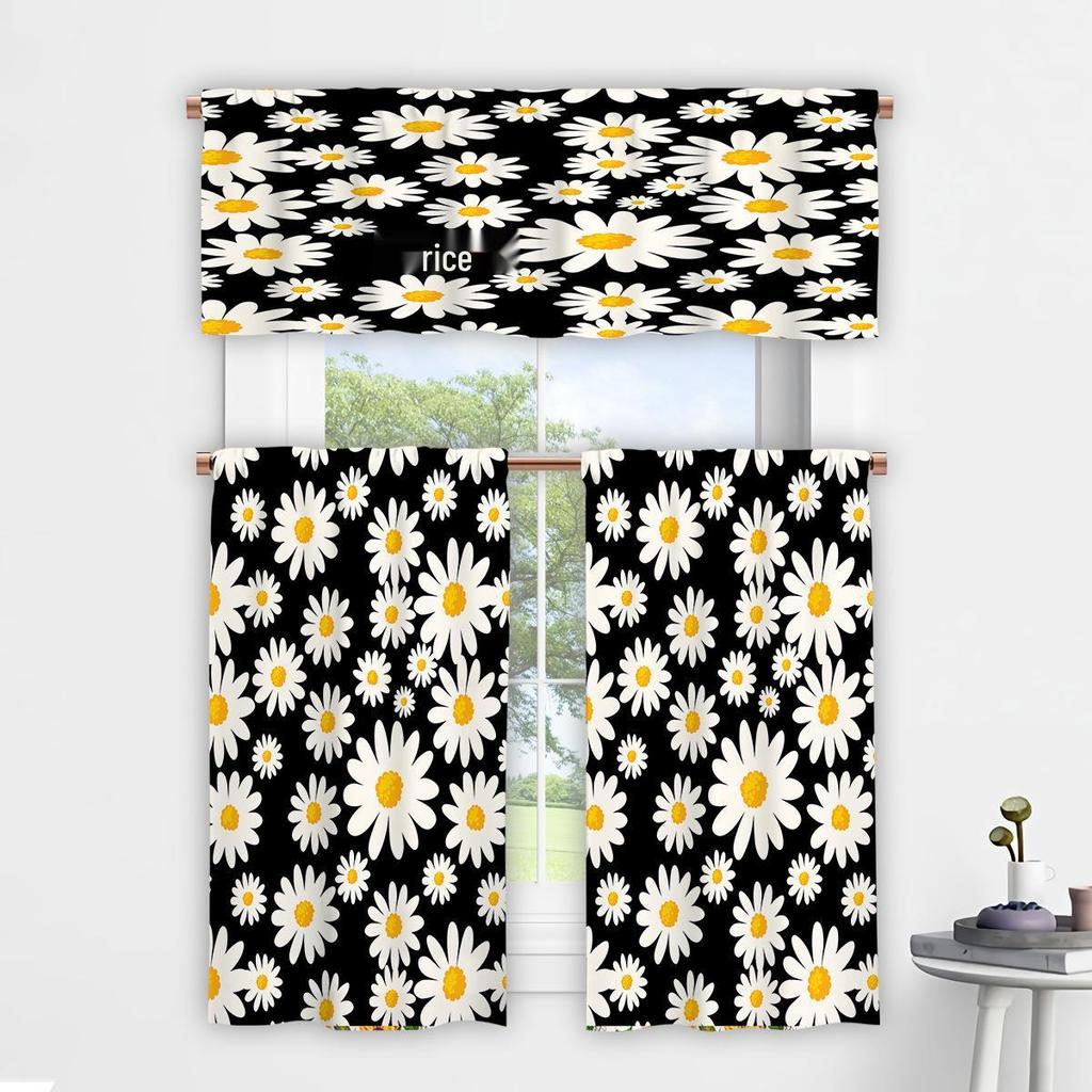 3D Floral Pattern Digital Print Kitchen Valance