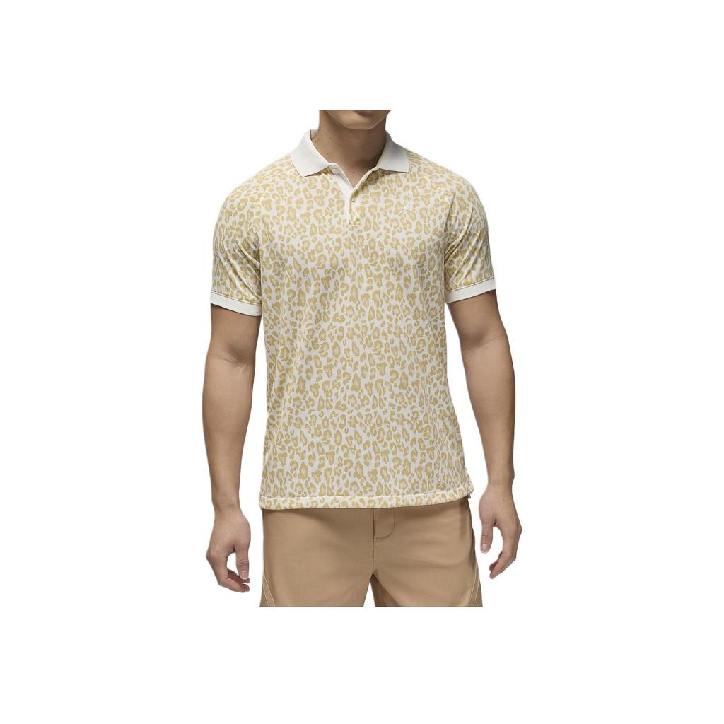 Jordan Sport All-Over Print Casual Polo Shirt Men Tops Light-Yellow FN5853-133