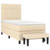 Maison Exclusive - Sommier à lattes de lit et matelas Crème 90x190 cm Tissu