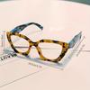 Fashionable Cat Eye Leopard Print Reading durable sleek lightweight Glasses for ladies Men Full Frame and Cute Design