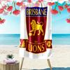 Brisbane Lions Print Beach Towel, Large Soft Quick Dry Towel for Beach Camping Swimming