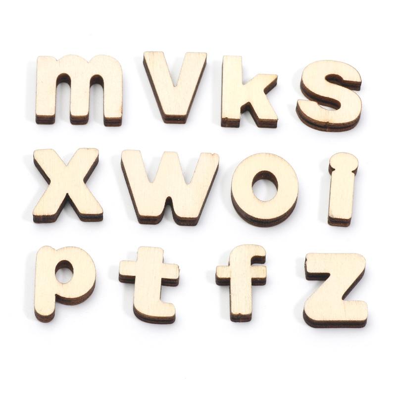 50pcs 15/20/25mm Mixed Letter Wood Crafts Blanks Wood Slices For Wedding Decoration Handmade Woodwork Diy Craft Supplies legno