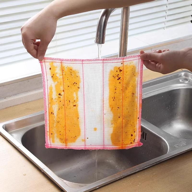 Non-Stick Oil Dishcloth: Absorbent, Lint-Free Linen Kitchen Towel for Easy Cleaning
