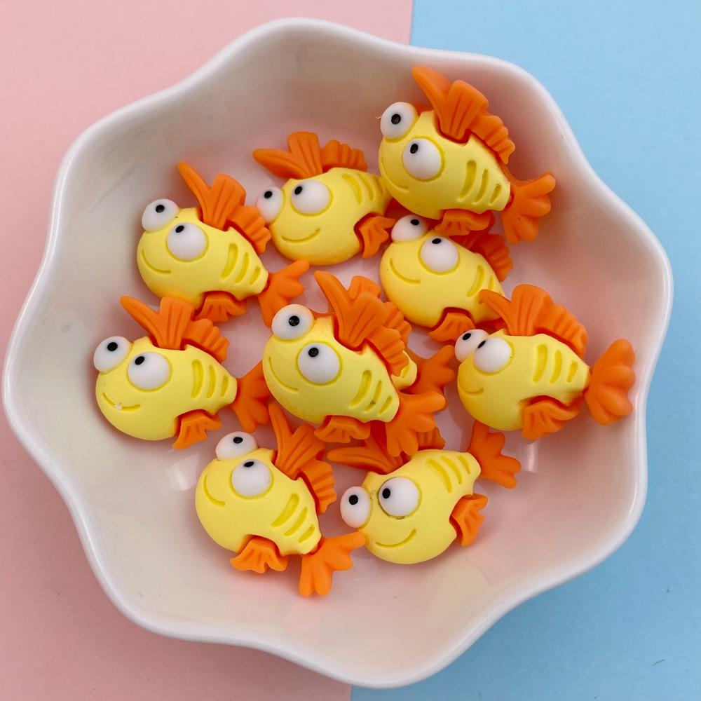 20Pcs New Cute Resin Crab, Lobster, Fish Ocean Series Flat Back Parts Embellishments For Hair Bows Accessories