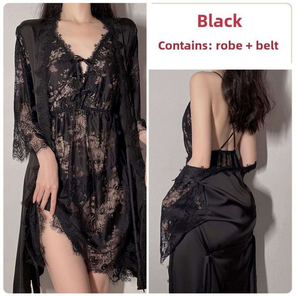 Koszula nocna na ramiączkach Koszula nocna Szlafrok Szlafrok ślubny Szlafrok poranny Damski zestaw wypoczynkowy