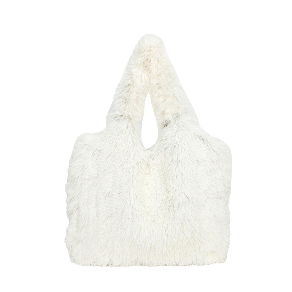 Шикарная Городская Стильная Большая Бархатная Сумка-Тоут Для Женщин С Магнитной Застежкой Модная И Вместительная белый