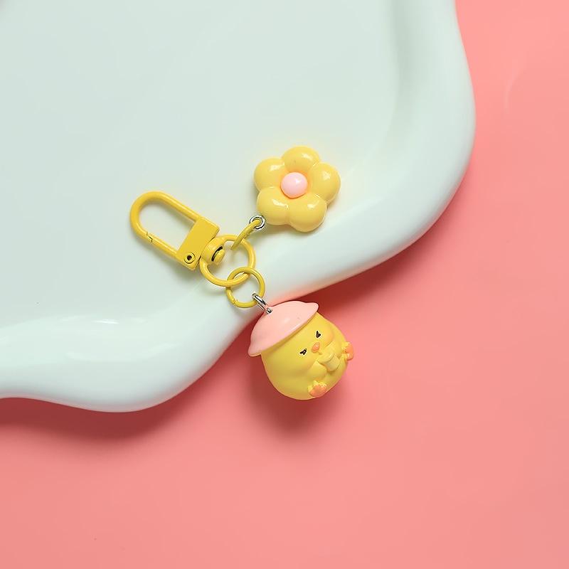 Cartoon Cute Chicken Doll Keychain Backpack Decoration Bag Pendant Charms Creative Keyring Car Key Hanging Ornaments Gifts