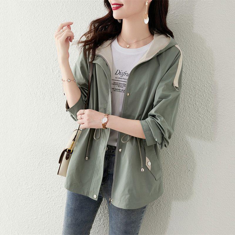 Women’s Petite High-End Hooded Jacket - 2025 Spring/Autumn, Korean & British Style